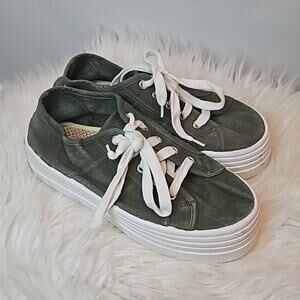 No Parking Green Platform Sneakers